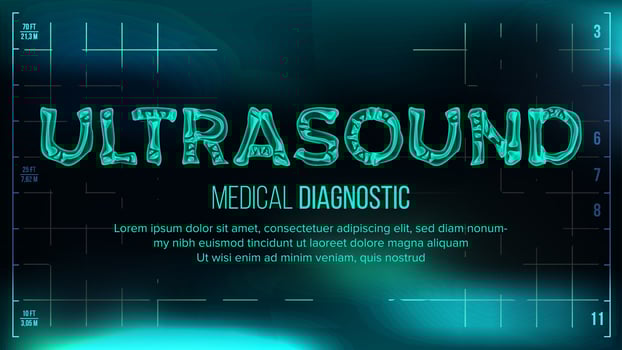 Ultrasound Banner Vector. Medical Background. Transparent Roentgen X-Ray Text With Bones. Radiology 3D Scan. Medical Health Typography. Futuristic Technology Illustration vector