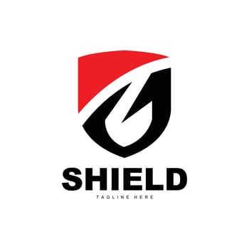 Shield Logo, Antivirus Protection Security Vector, Simple Gaming Logo Shield Design vector
