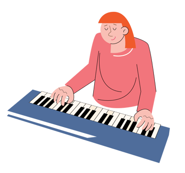 hobby character people play keyboard png