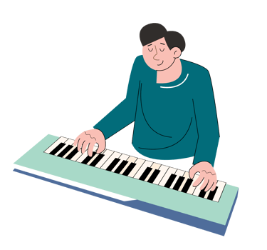 hobby character people play keyboard png