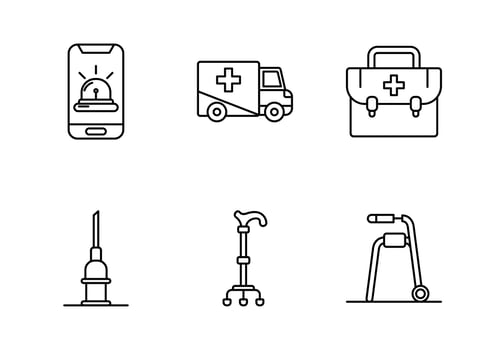 Nursing Home Vector Icon Set