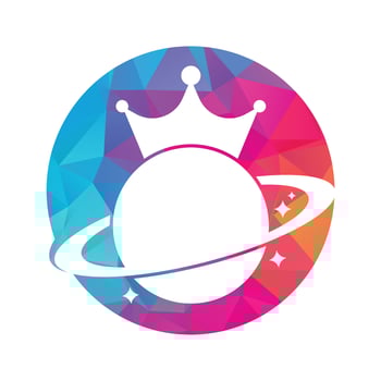 King Planet Vector Logo Design.