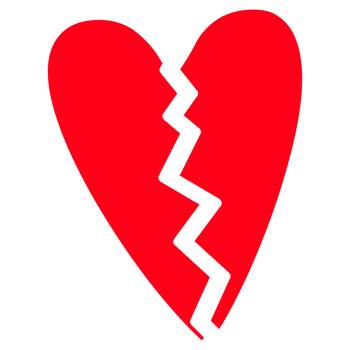 Broken Heart Symbol on Transparent Background png