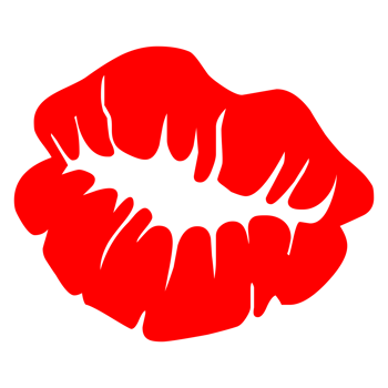 Pinup style lip print on Transparent Background png
