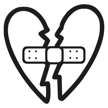 Broken heart with plaster on Transparent Background png