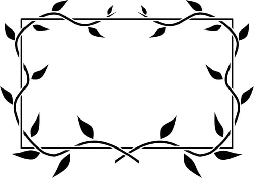 leaves frame with copy space for your text or design vector