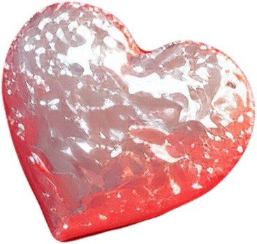 3D illustration of a shiny heart shape like a gem crystal png