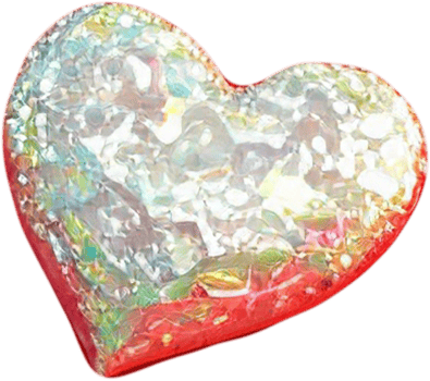 3D illustration of a shiny heart shape like a gem crystal png