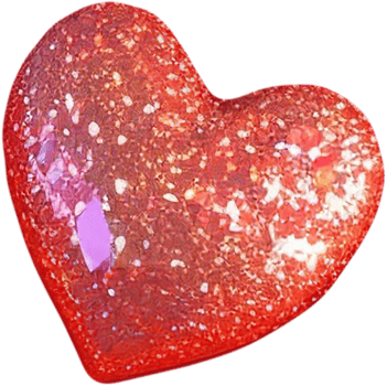 3D depiction of a gleaming heart shape like a gemstone png