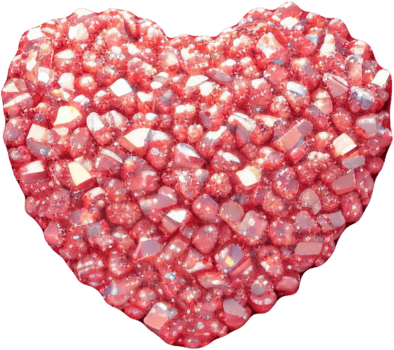 3D illustration of heart shape with abstract surface png
