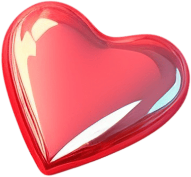 3D gleaming heart shape illustration symbolizing love and passion png