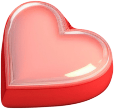 3D gleaming heart shape illustration symbolizing love and passion png
