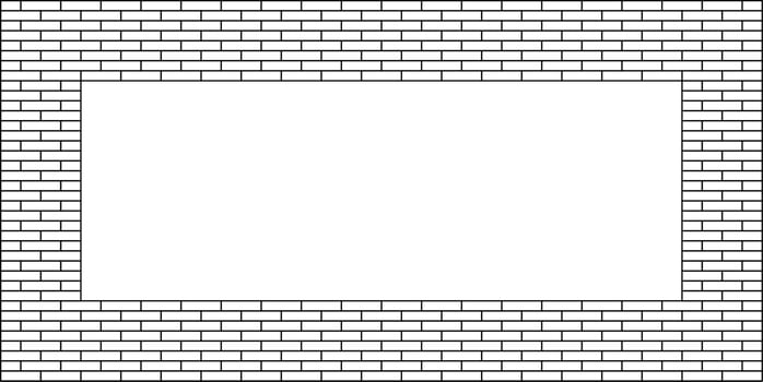 outline brick wall frame with copy space for your text or design vector