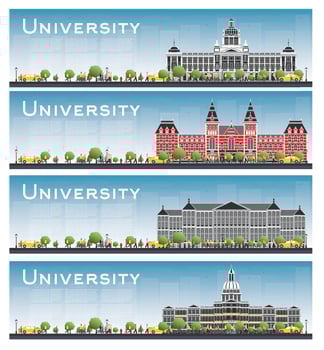 Set of University Campus Study Banners. vector