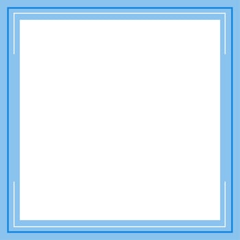 Blue and white square background color with stripe line shape. Suitable for social media post and web internet ads. Template layout. Frame, boarder for text, picture, advertisement. Empty space. vector