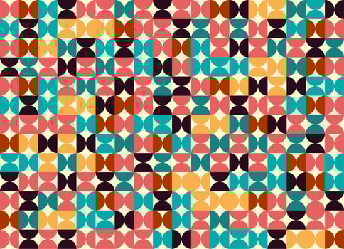 Geometric seamless pattern. Modern colored pattern vector illustration. Semicircle forms. Abstract background.