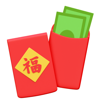 3D Chinese new year red envelope illustration png