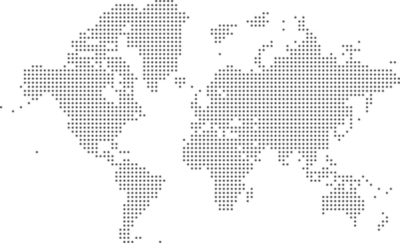 Dotted world map. Gray color. vector