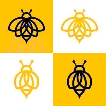 Creative Bee Logo Design Vector Template