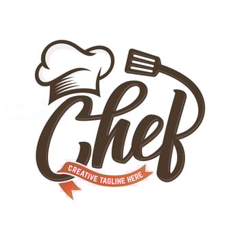 kitchen chef vintage design logo vector template