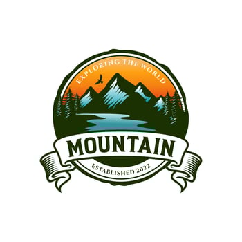 Vintage mountain logo design template vector