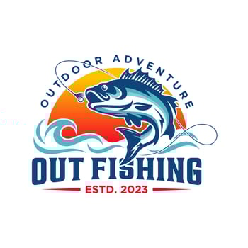 Fishing logo design template illustration. Sport fishing Logo vector