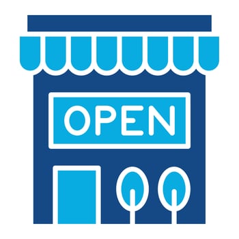 Open Store Sign Glyph Two Color Icon vector