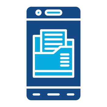 Mobile Folder Glyph Two Color Icon vector