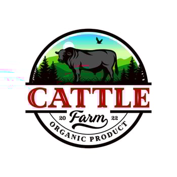 Vintage Cattle Farm Logo Vector Template