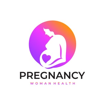 Pregnancy Pregnant Woman Maternal Logo Vector Icon Illustration