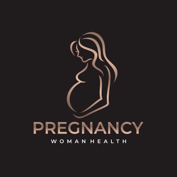 Pregnancy Pregnant Woman Maternal Logo Vector Icon Illustration