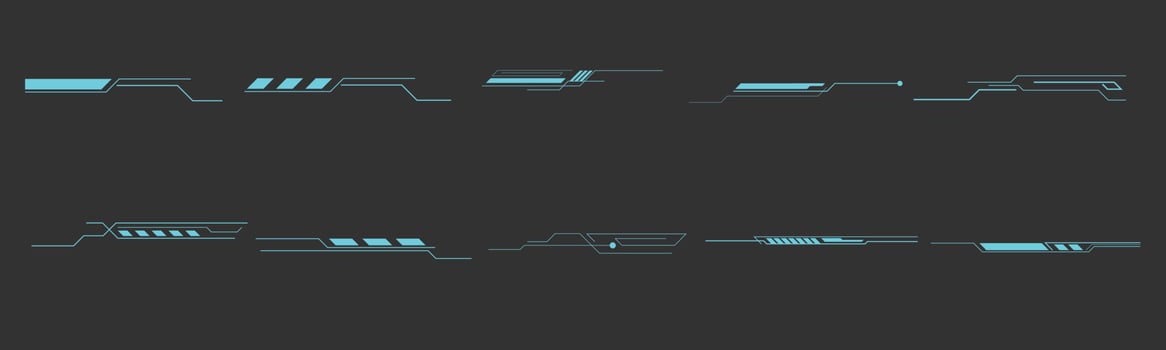 Sci-fi digital interface elements HUD border tech vector