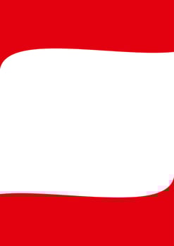 Simple red wavy frame. Empty space for text, picture. Advertising, banner, cover. Business sheet. vector