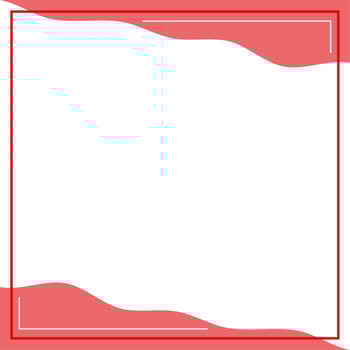 Red and white background color with stripe line and wavy shapes. Suitable for social media post and web internet ads. Template layout. Frame, boarder for text, picture, advertisement. Empty space. vector