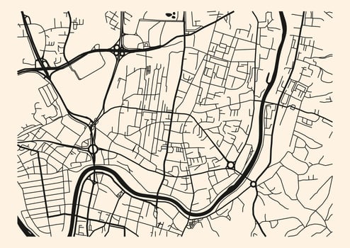 Vilnius city navigation map with river and streets vector