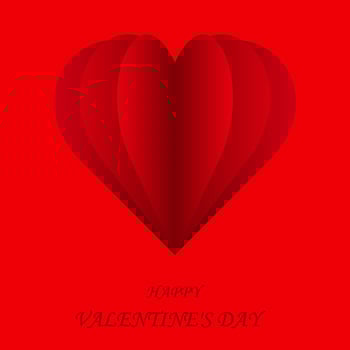 Red heart card. Vector realistic 3d object. Happy valentines day greeting card design. Vector romantic