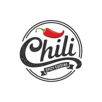 Chili Pepper Spicy Restaurant Logo Design Vector illustration