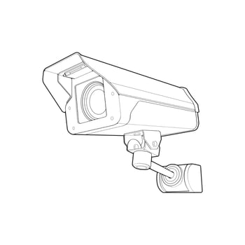 Cctv in line art vector style, isolated on white background. Cctv in line art vector style for coloring book.