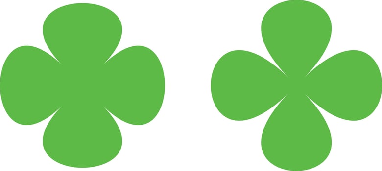 Two Simple Four Leaf Clover Symbols vector