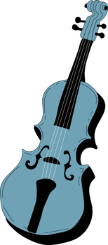 Poster idea for music event, with symbols of the violin instrument. Banner, flyer, invitation, ticket or advertising banner with abstract violin. Flat PNG illustration. Hand drawn style.