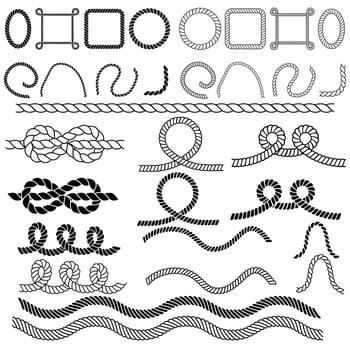 Rope icon vector set. cable illustration sign collection. Frame symbol or logo. knot  mark.