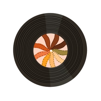 Vinyl retro record 90s. Vector illustration in flat style