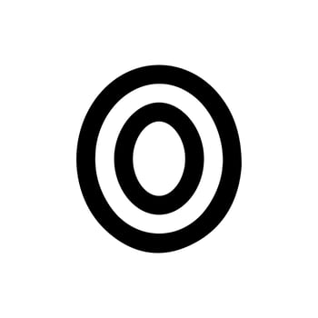 O icon. Simple style O company poster background symbol. brand logo design element. O sign. O t-shirt printing. Vector for sticker.