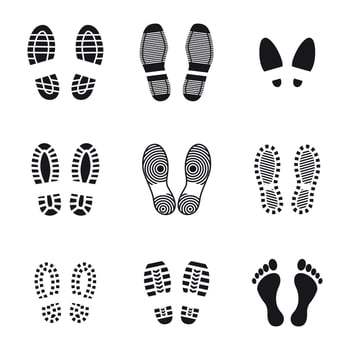 Set of isolated icons on a theme footprints vector