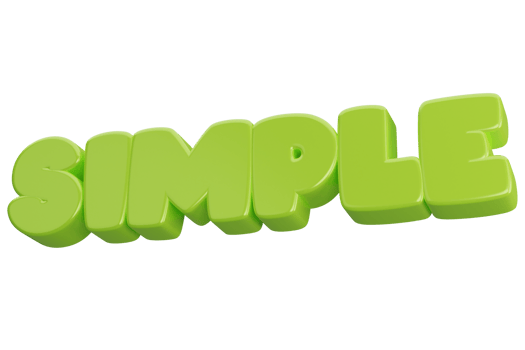 simple, 3d word text png