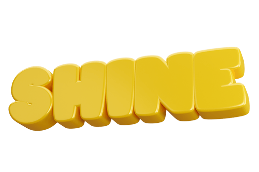 shine 3d word text png