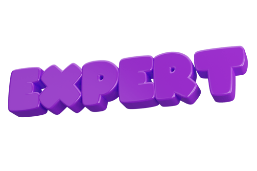 expert 3d word text png