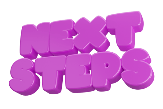 next steps 3d word text png