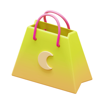 Ramadan Shopping Bag Isometric 3D Render Element png