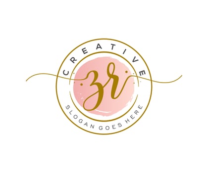 initial ZR Feminine logo beauty monogram and elegant logo design, handwriting logo of initial signature, wedding, fashion, floral and botanical with creative template. vector